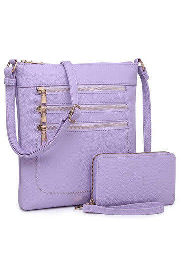 Multi Zip Pocket 2-in-1 Crossbody Bag