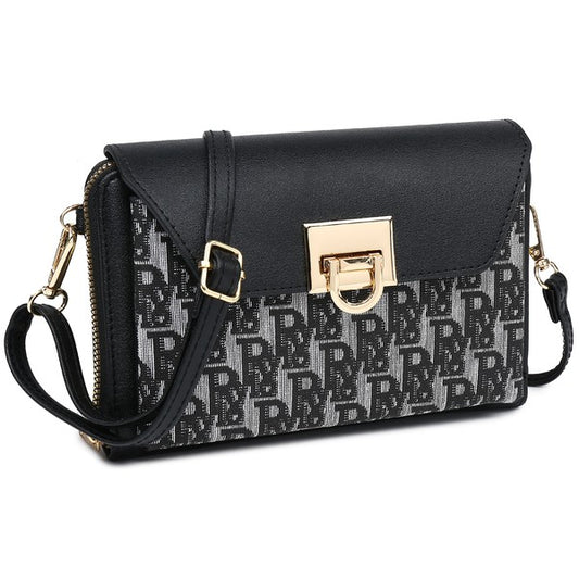 AP Monogram Clasp Flap Crossbody Bag