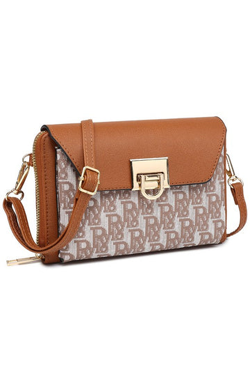 AP Monogram Clasp Flap Crossbody Bag