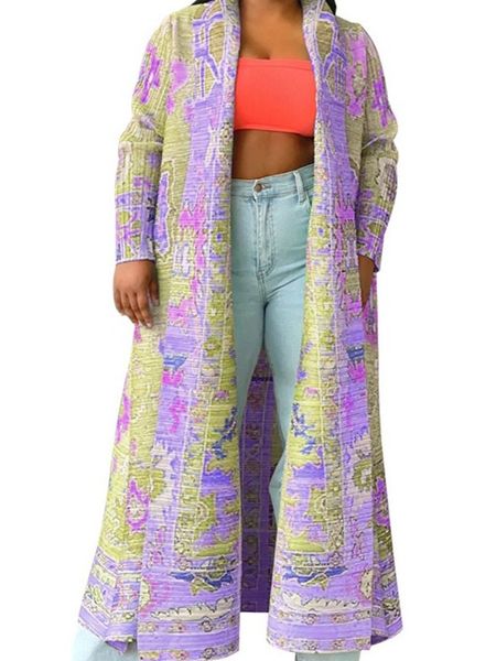 Women's Long Kimono Jacket Women Long Cardigan Clothing Open Front HEL24P9MLE