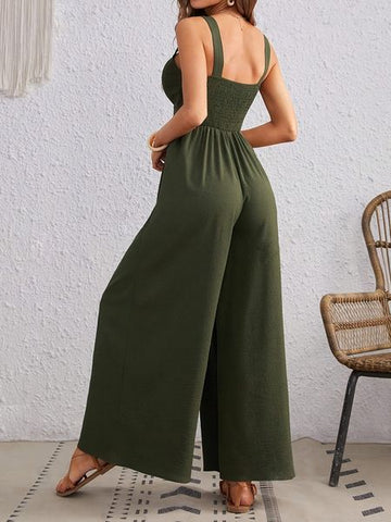 Temperament Suspender Wide Leg Jumpsuit HEHW3TDY6U