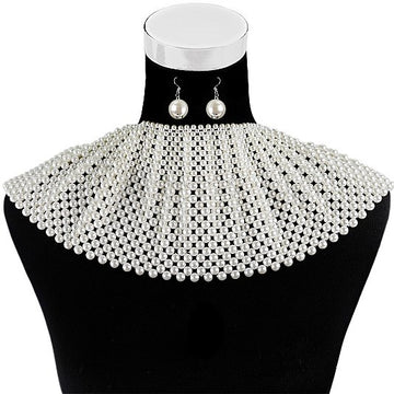 ALL PEARL Collar Beads - Choker Maxi Statement Necklace