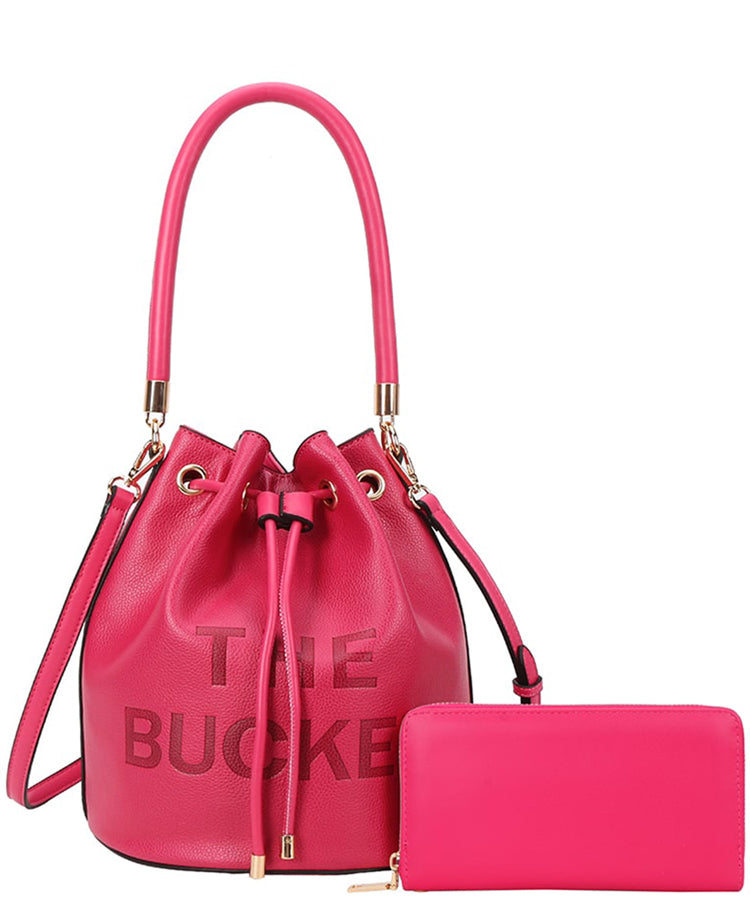 The Bucket Draw String Hobo -Shoulder Bag with Wallet