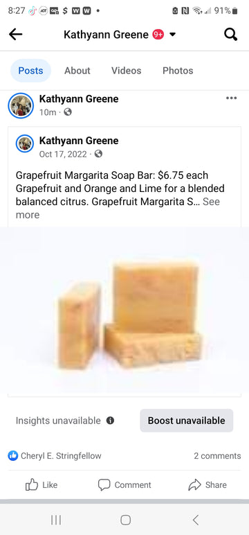 Grapefruit margarita handmade soap