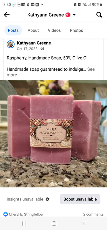 Raspberry handmade Soap