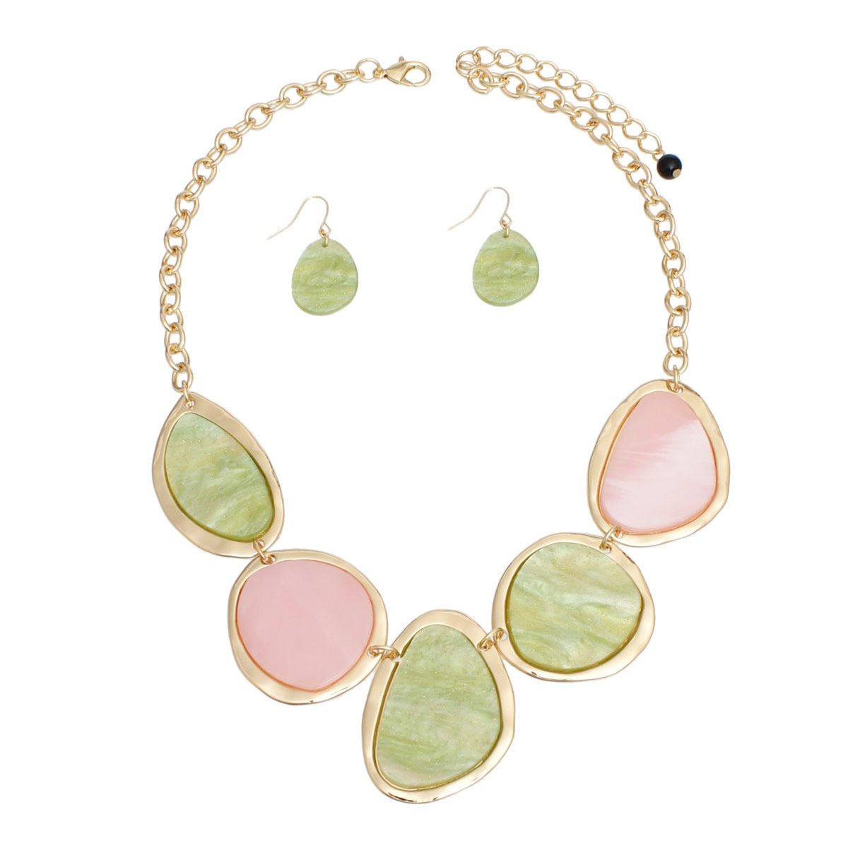 AKA Marbled Pink Green Gold Chain for Women