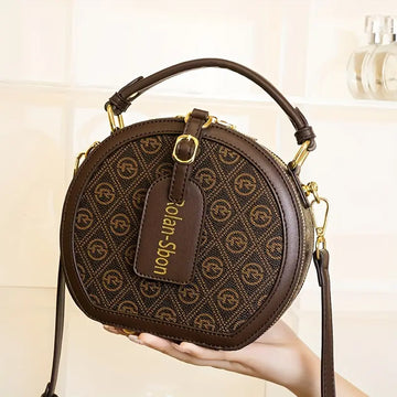 Geometric Pattern PVC Shoulder Bag with Polyester Lining