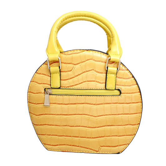 Handbag Round Yellow Flower Croc Bag for Women