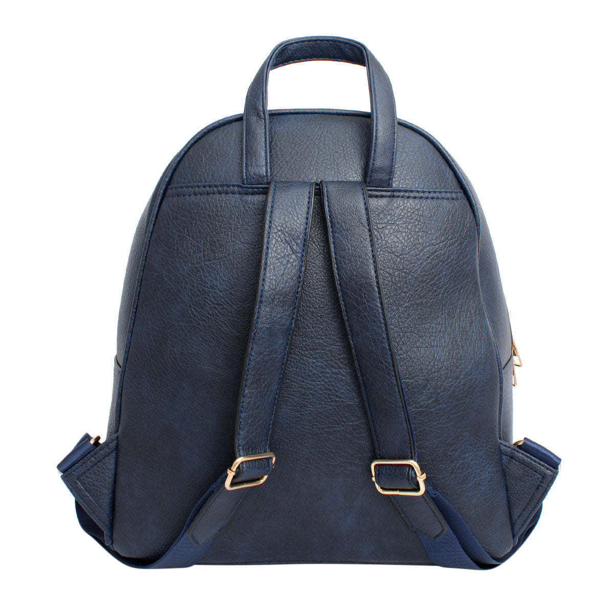 Moto Backpack Navy Zipper Medium Bag for Women