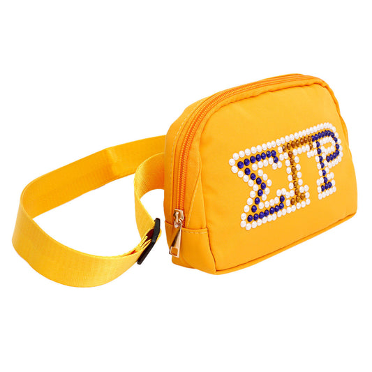 SGRHO Sorority Yellow Canvas Crossbody Waist Bag