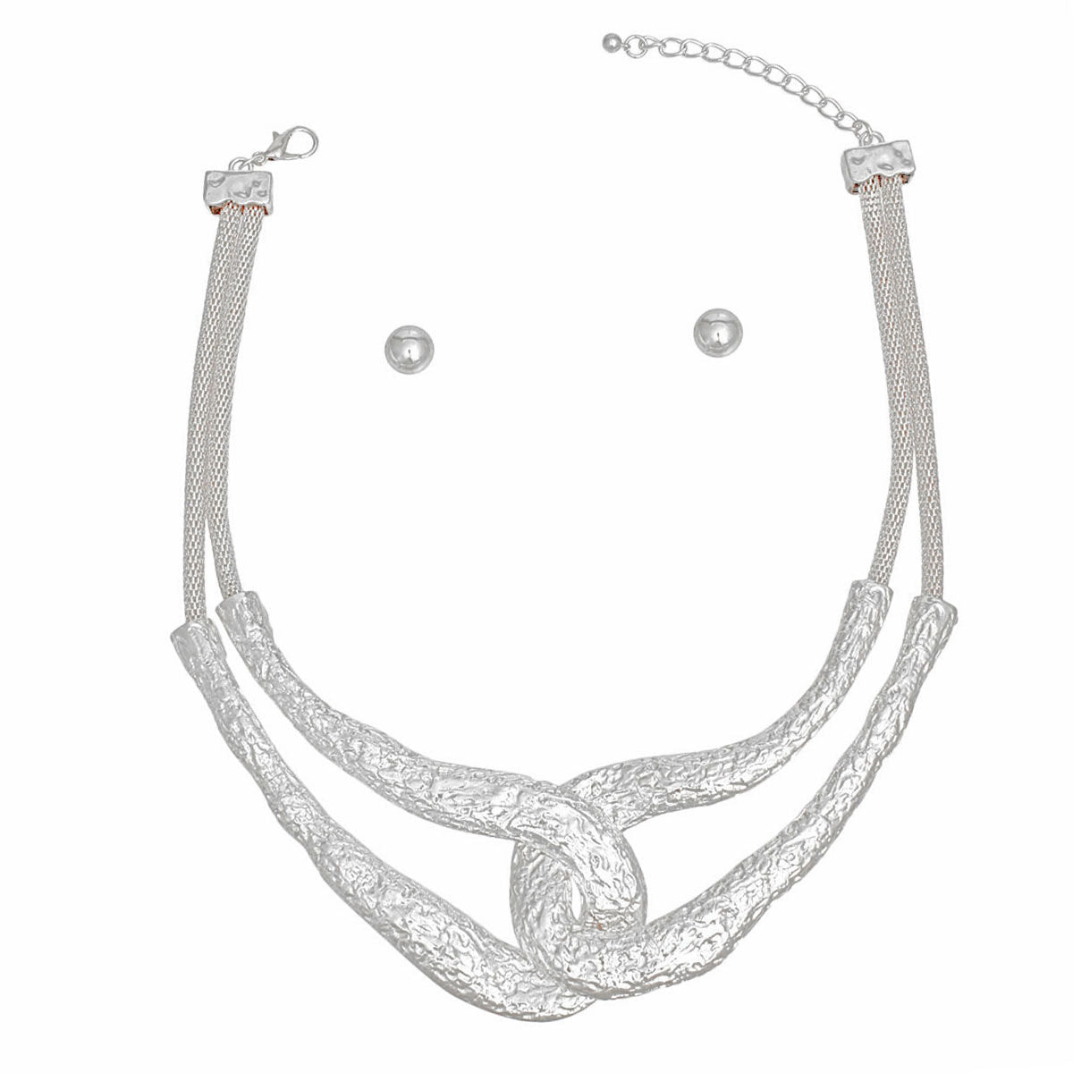 Necklace Silver Looped Metal Modern Chain Women