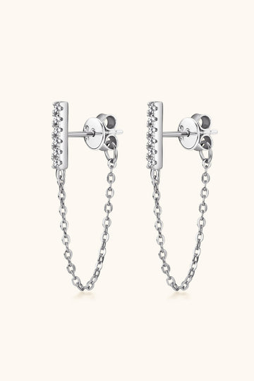 Moissanite 925 Sterling Silver Connected Earrings