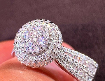 Luxury Women Engagement Ring 925 Silver Plated Micro Pave Zircon Ring Bridal Romantic Wedding Fine Jewelry Lover Gift