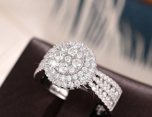 Luxury Women Engagement Ring 925 Silver Plated Micro Pave Zircon Ring Bridal Romantic Wedding Fine Jewelry Lover Gift