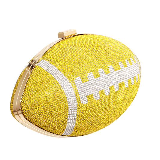 Yellow Bling Football Clutch