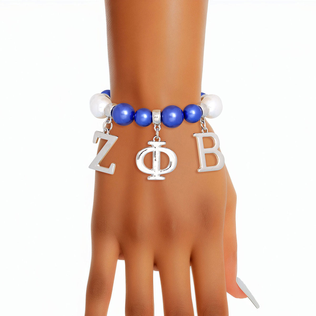 Blue White Pearl Zeta Bracelet