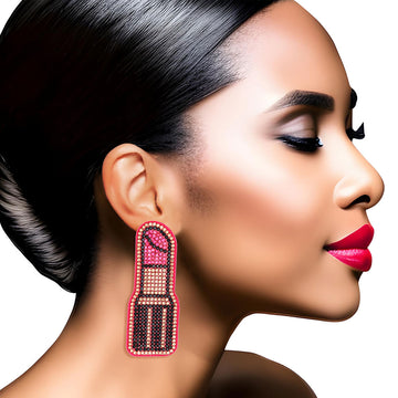 Fuchsia Lipstick Earrings