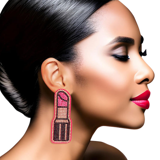 Fuchsia Lipstick Earrings