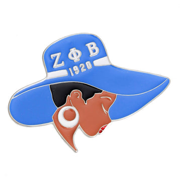 Blue White Greek Letter Hat Pin