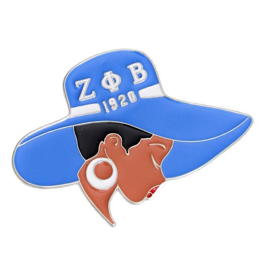 Blue White Greek Letter Hat Pin