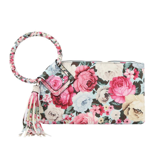 Light Blue Floral Bangle Clutch