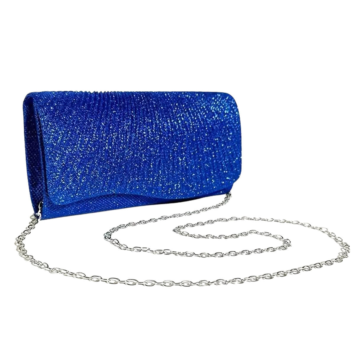 Clutch Blue Ruched Evening Bag for Women